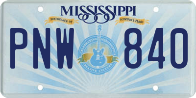 MS license plate PNW840