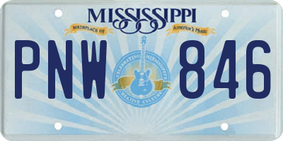MS license plate PNW846