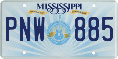 MS license plate PNW885