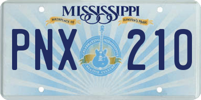 MS license plate PNX210