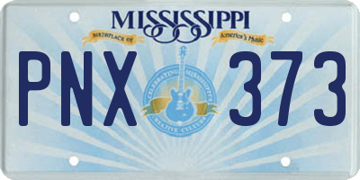 MS license plate PNX373