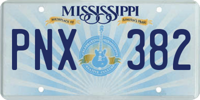 MS license plate PNX382