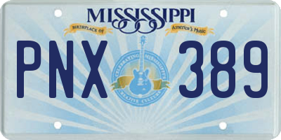 MS license plate PNX389