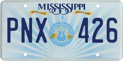 MS license plate PNX426