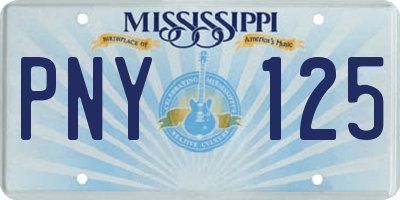 MS license plate PNY125