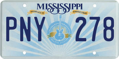 MS license plate PNY278