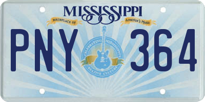 MS license plate PNY364
