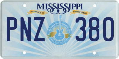 MS license plate PNZ380