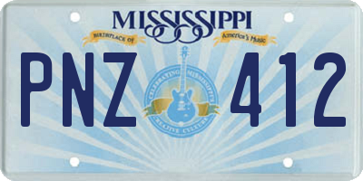 MS license plate PNZ412
