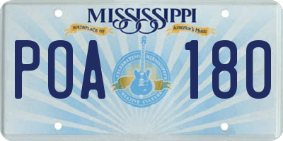 MS license plate POA180