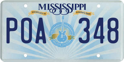 MS license plate POA348
