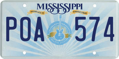MS license plate POA574
