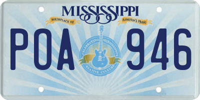 MS license plate POA946