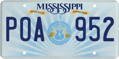MS license plate POA952