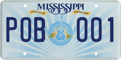MS license plate POB001