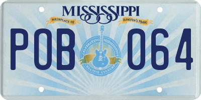 MS license plate POB064