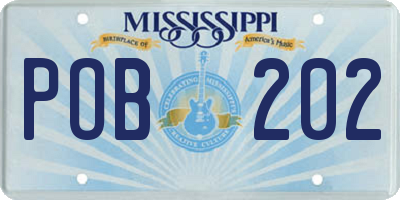 MS license plate POB202