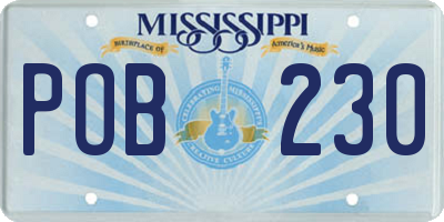 MS license plate POB230