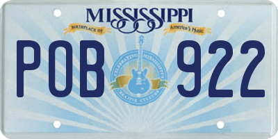 MS license plate POB922