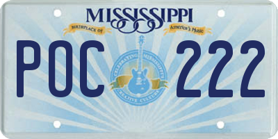 MS license plate POC222