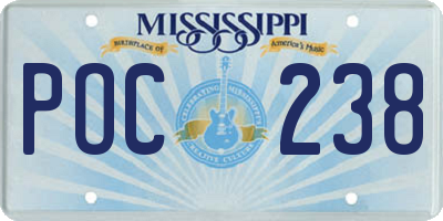 MS license plate POC238