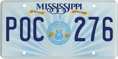 MS license plate POC276