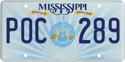 MS license plate POC289