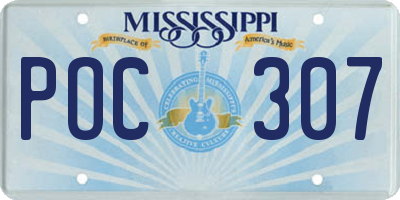 MS license plate POC307