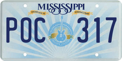 MS license plate POC317