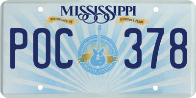 MS license plate POC378