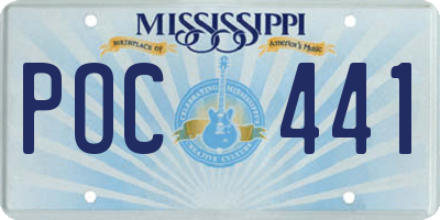 MS license plate POC441