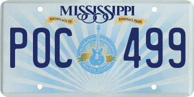MS license plate POC499