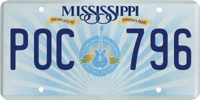 MS license plate POC796