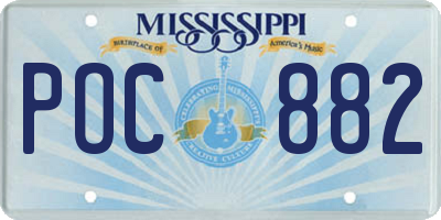 MS license plate POC882
