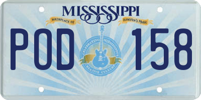 MS license plate POD158