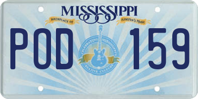 MS license plate POD159