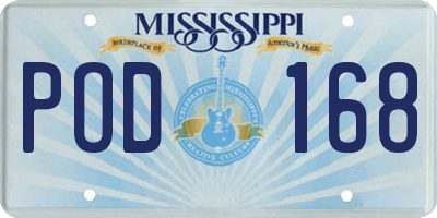 MS license plate POD168