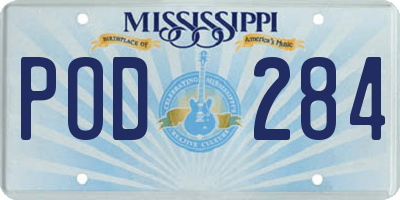 MS license plate POD284