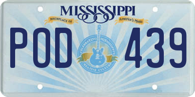 MS license plate POD439