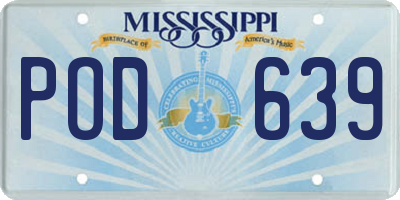 MS license plate POD639