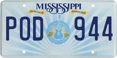 MS license plate POD944