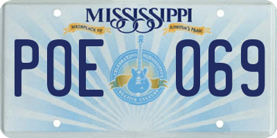 MS license plate POE069