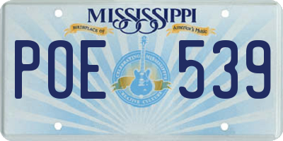 MS license plate POE539