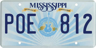 MS license plate POE812
