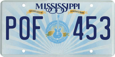 MS license plate POF453