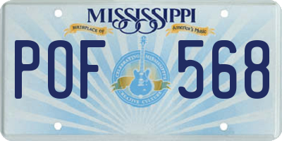 MS license plate POF568