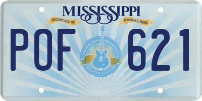 MS license plate POF621