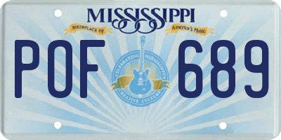 MS license plate POF689