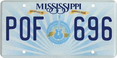 MS license plate POF696