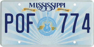 MS license plate POF774